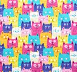 Softshell letní potisk barevné kočky v řadě 