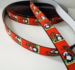 Pruženka šlová pandy na červené 25 mm