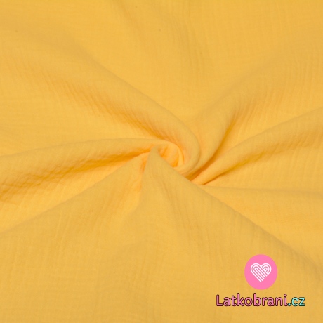 Dvojitá gázovina / mušelín sluníčková žlutá