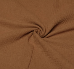 Dvojitá gázovina / mušelín tmavě okrová 