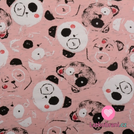 Úplet potisk mrkající panda na růžové