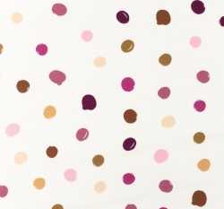 Úplet potisk nepravidelné puntíky do růžova na bílé