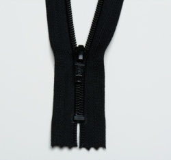 Zip spirálový nedělitelný černý 12 cm