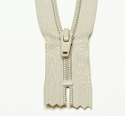 Zip spirálový nedělitelný krémový 12 cm