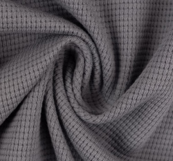 Bavlněný vaflový úplet jednobarevný šedý