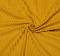 Žebrovaný viskózový úplet hořčicový