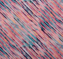 Úplet potisk batika barevné šikmé proužky, BIO