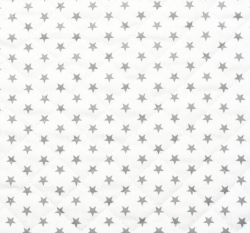 Bavlněný prošev oboustranný,  potisk hvězdičky na bílé a puntíky na šedé