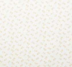 Bavlněné plátno světle béžové kytičky na bílé 
