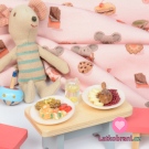 Úplet potisk myška kuchařka na baby růžové 