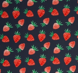 Softshell s fleecem jahůdky na modré