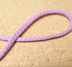 Šňůra kulatá oděvní bavlna 4 mm světle fialová