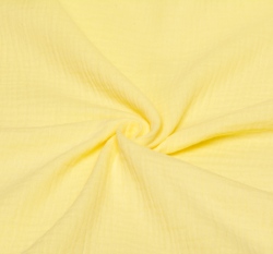 Dvojitá gázovina / mušelín jednobarevný pastelově žlutý