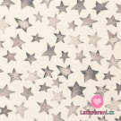 Úplet potisk akvarelové šedé hvězdičky na bílé