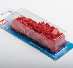 Patentky plastové Color snaps SRDCE červené