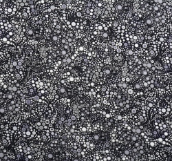 Bavlněné americké plátno potisk šedé bublinky na černé