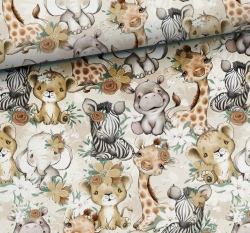 Úplet potisk roztomilé africké zvířecí holčičky