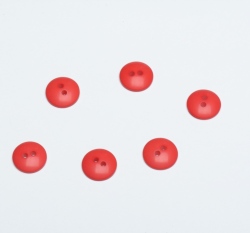 Knoflík hladký, lesklý červený 