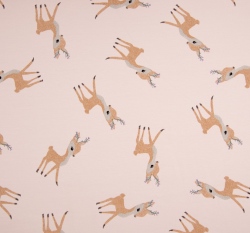 Teplákovina potisk koloušek na světle růžové