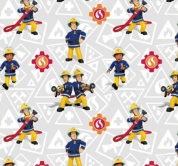 Úplet potisk požárník Sam a Elvis na šedé