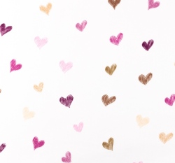 Popelín růžová srdíčka na bílé