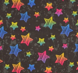 Softshell s fleecem potisk barevné hvězdičky na šedém podkladu