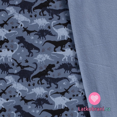 Warmkeeper potisk dinosauři na světle modré 