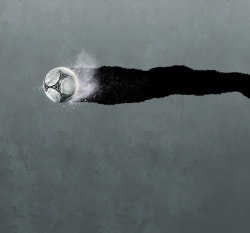 Panel teplákovina potisk míč na tmavě šedé 