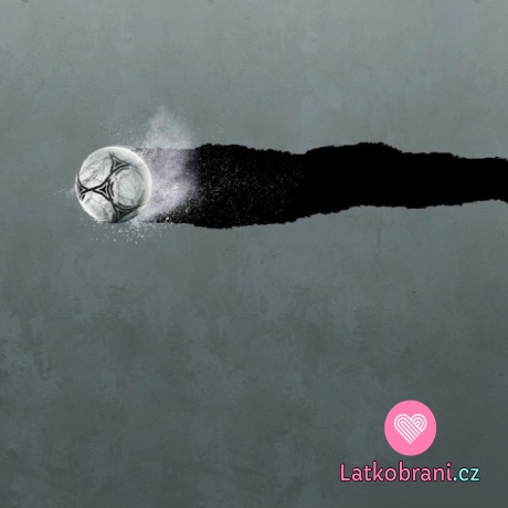 Panel teplákovina potisk míč na tmavě šedé 