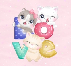 Panel parta zamilovaných koťátek