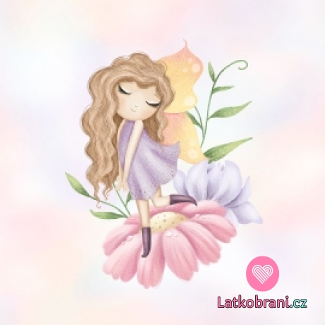 Panel luční víla na růžové