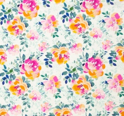 Warmkeeper potisk pastelové květy na bílé