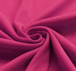Jednobarevný žebrovaný úplet fuchsiový