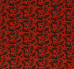 Úplet potisk černá peříčka na cihlové