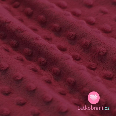 Minky fleece - bublinky bordó