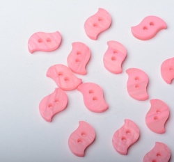 Knoflík vlnka, hladký růžový - malý