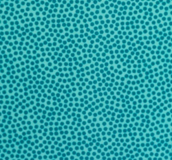 Bavlněné plátno drobné modré puntíky na tyrkysové