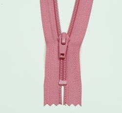 Zip spirálový nedělitelný růžový 18 cm