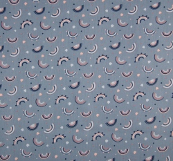 Bavlněný popelín potisk duhy na modré