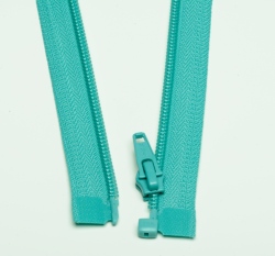 Zip spirálový dělitelný tyrkysový 50cm