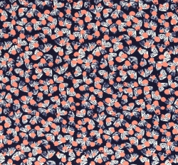 Viskózový úplet potisk noční motýl mezi kaňkami na černé 