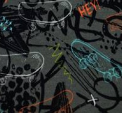 Softshell jarní potisk skateboard na šedé 