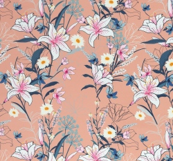 Softshell potisk lilie na meruňkové s fleecem