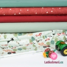 Úplet potisk bílé kytičky na cihlovo-bordové