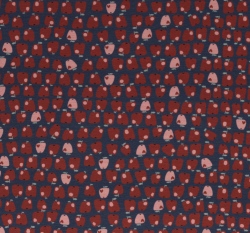 Úplet retro jablíčka na džínově modré 