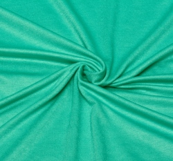 Viskózový jednobarevný úplet tyrkysový