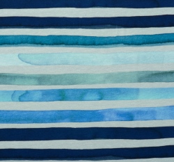 Úplet modré malované proužky na světle šedé 