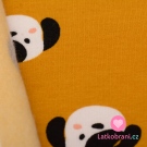 Teplákovina počesaná hlavy pejsků na hořčicové