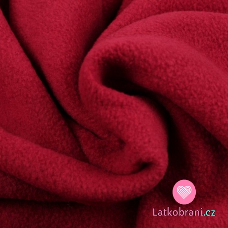 Polar fleece antipiling vínová červená