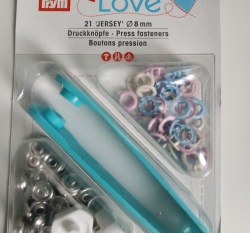 Knoflíky stiskací JERSEY PRYM LOVE růžové, světle modré, smetanové